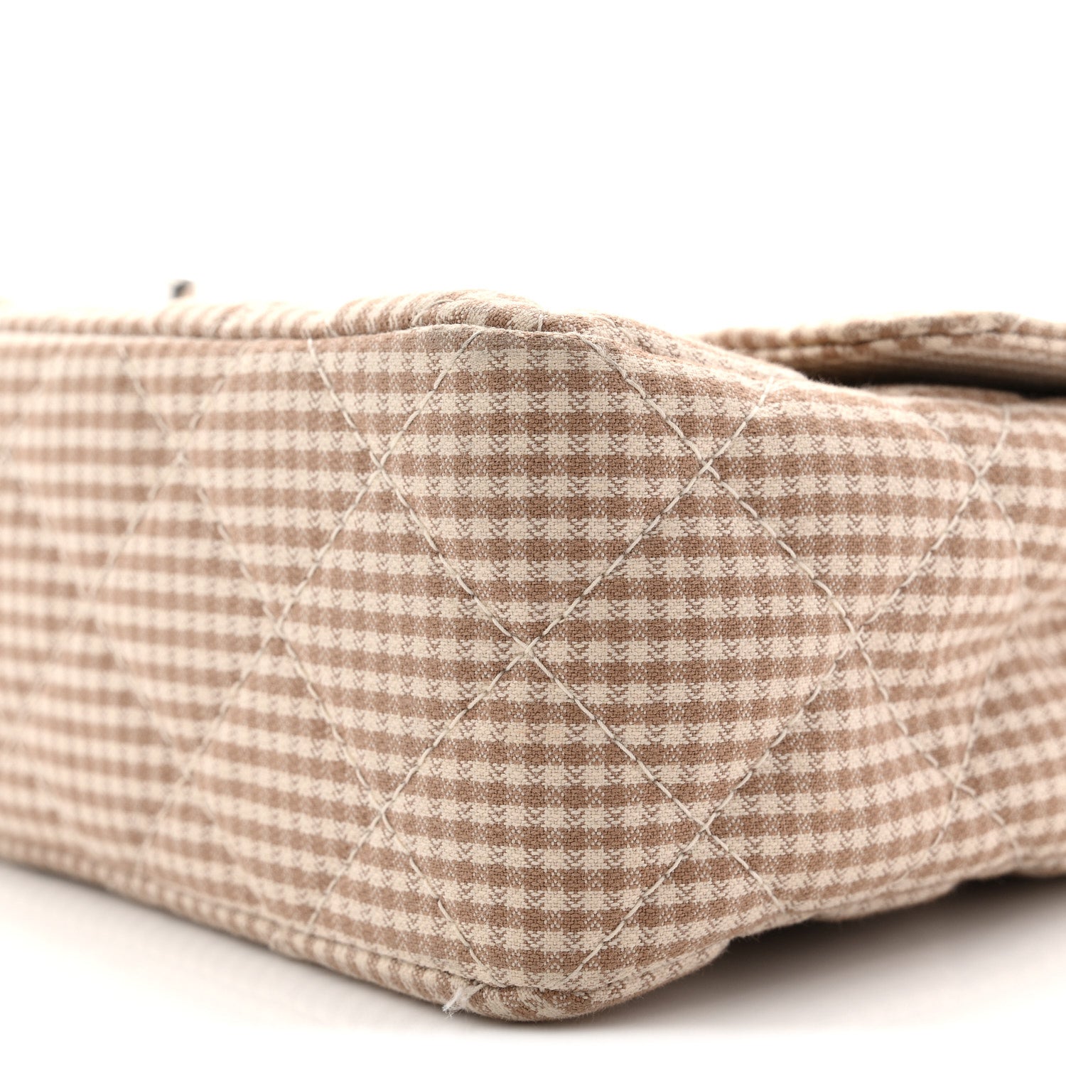 Chanel Toile Gingham Medium Single Flap Beige 10 of 11