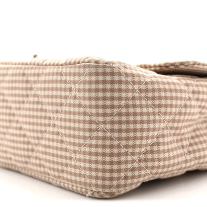 Chanel Toile Gingham Medium Single Flap Beige 10 of 11