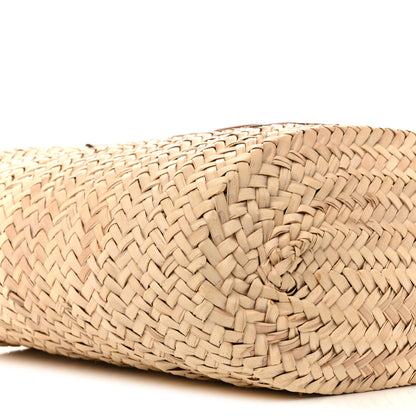 Celine Raffia Calfskin Triomphe Medium Panier Tan 9 of 12
