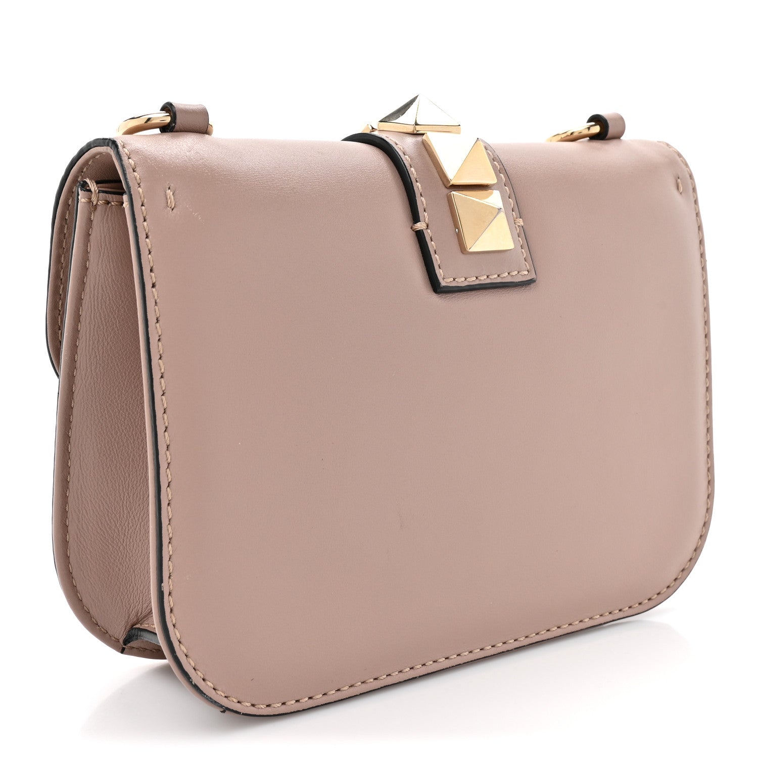 Valentino Garavani Vitello Small Glam Lock Rockstud Flap Poudre 2 of 14