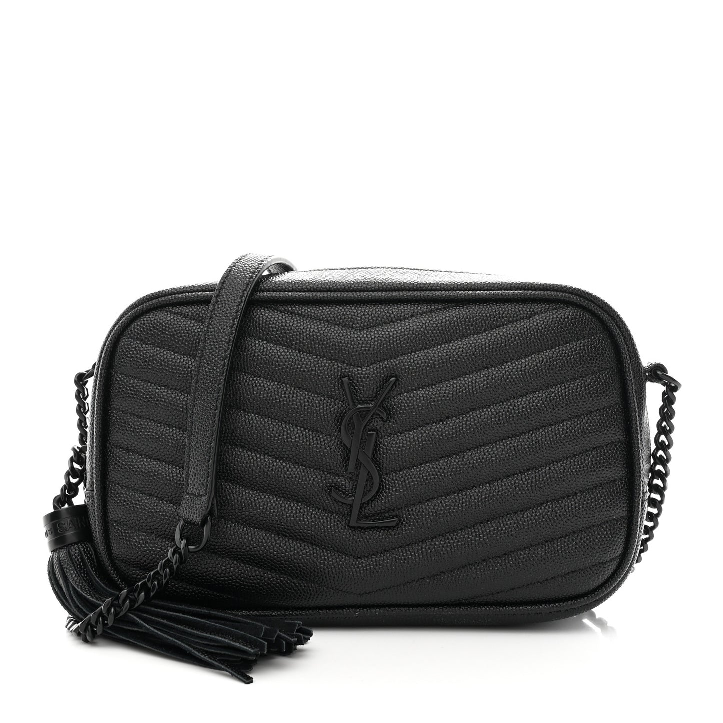 Grain De Poudre Matelasse Monochrome Monogram Mini Lou Camera Bag Black