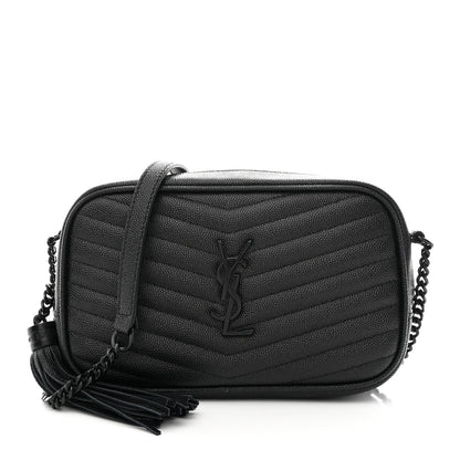 Saint Laurent Grain De Poudre Matelasse Monochrome Monogram Mini Lou Camera Bag Black 1 of 11