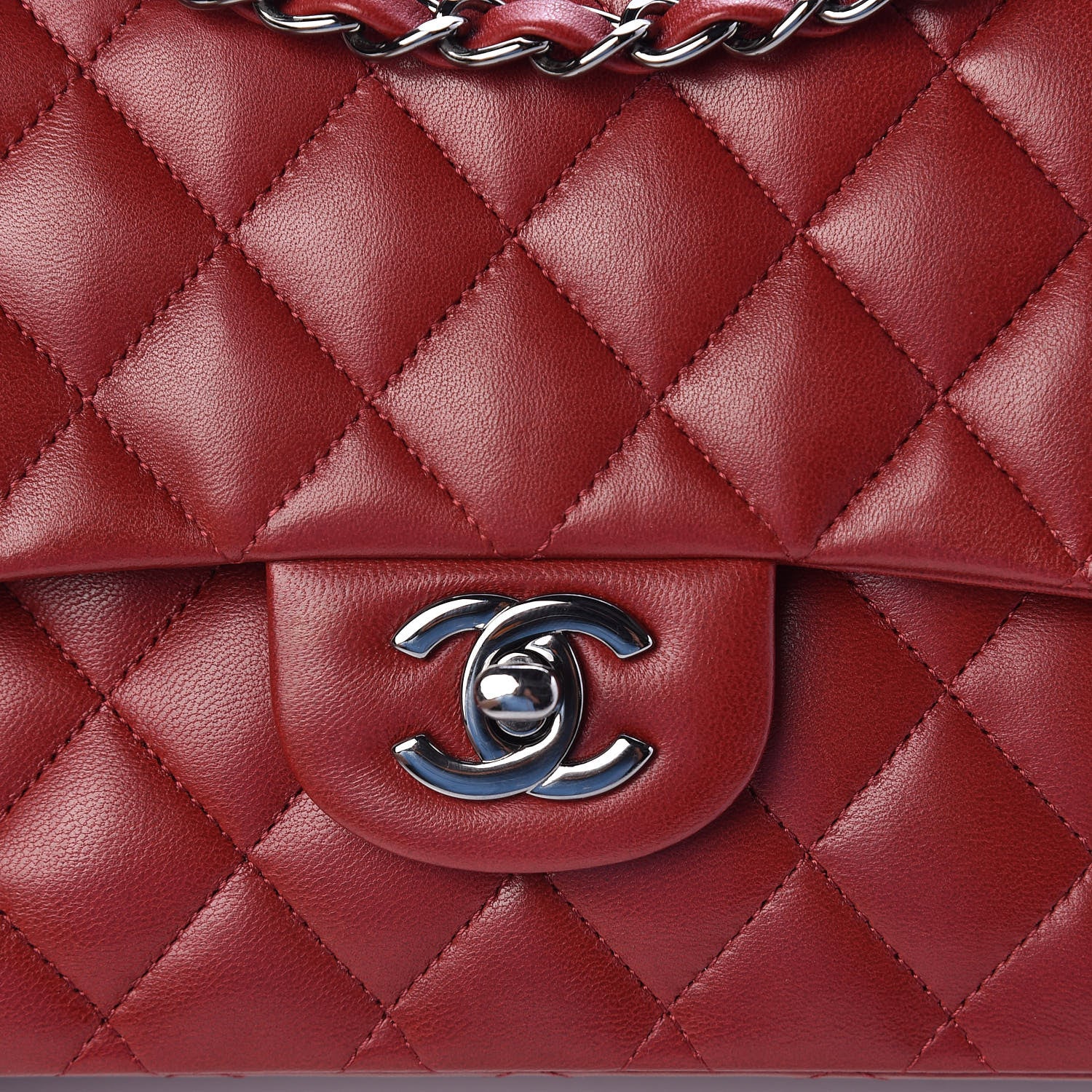 Chanel Lambskin Quilted Medium Double Flap Red 10 of 10