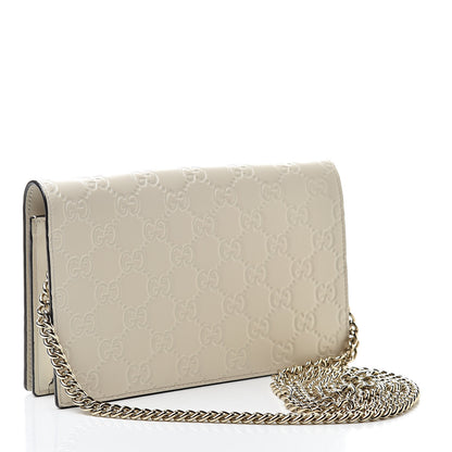 Gucci Guccissima Signature Bowy Chain Wallet Mystic White 3 of 9
