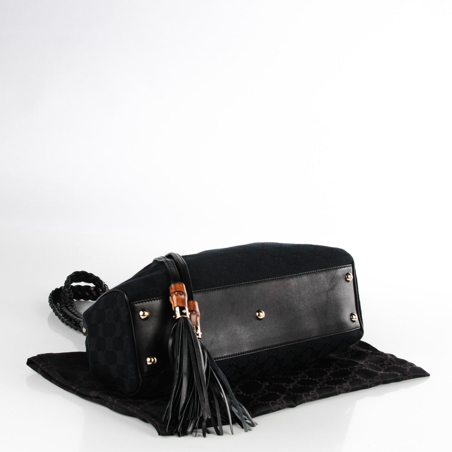 Monogram Peggy Braided Tote Black