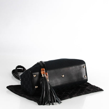 Gucci Monogram Peggy Braided Tote Black 4 of 7