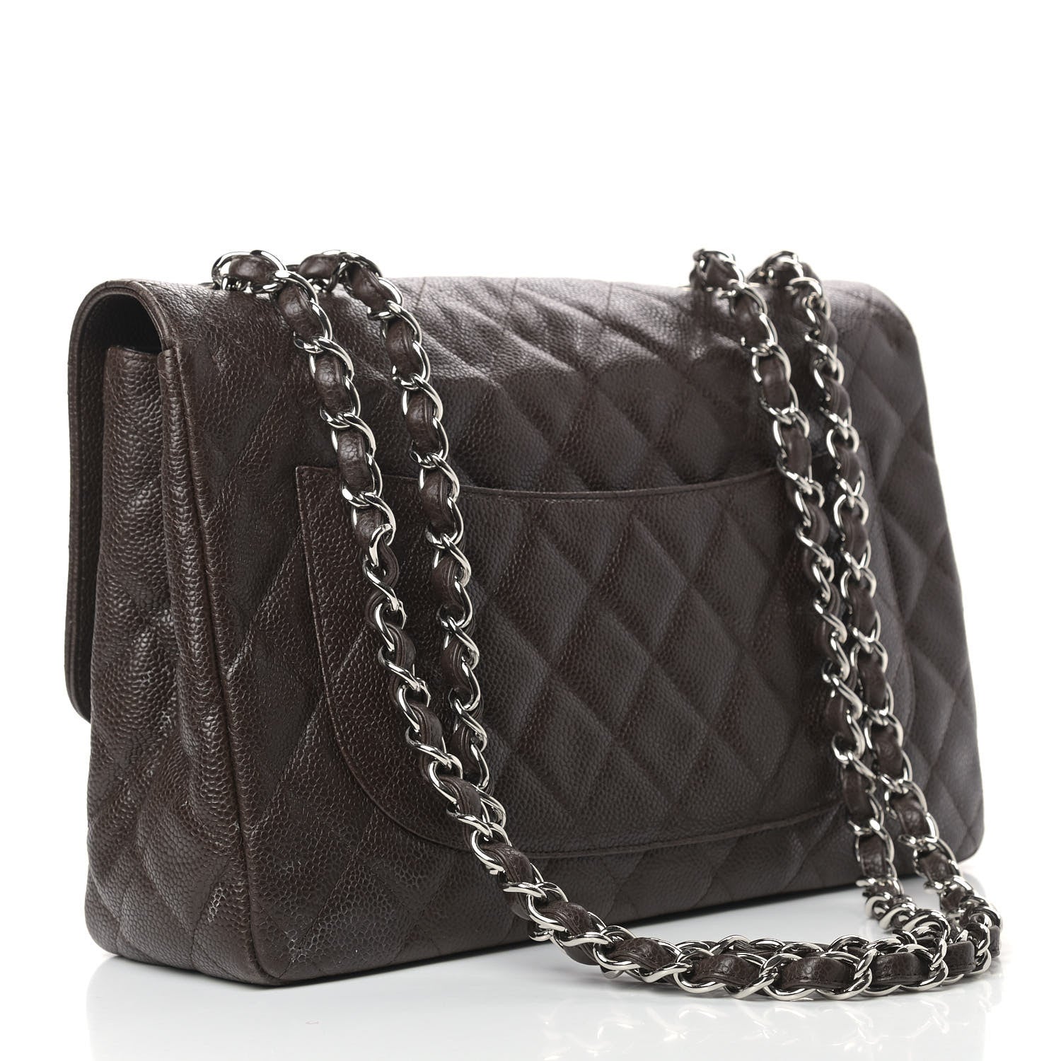 Chanel Caviar Quilted Jumbo Single Flap Dark Brown 2 of 13