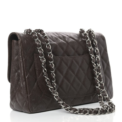 Chanel Caviar Quilted Jumbo Single Flap Dark Brown 2 of 13
