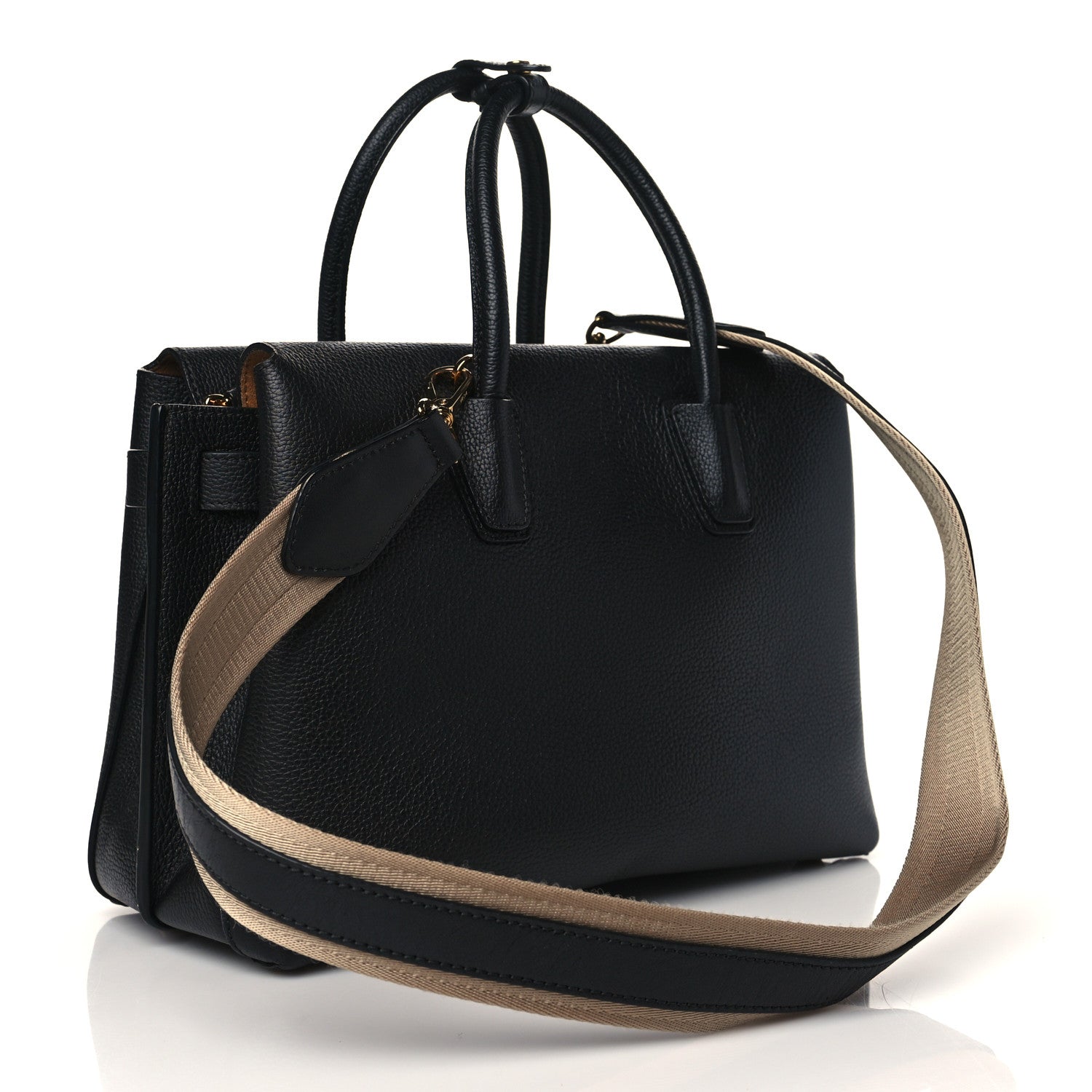 MCM Grained Calfskin Medium Milla Tote Black 3 of 9
