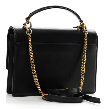 Saint Laurent Smooth Calfskin Medium Monogram Sunset Satchel Black 3 of 9