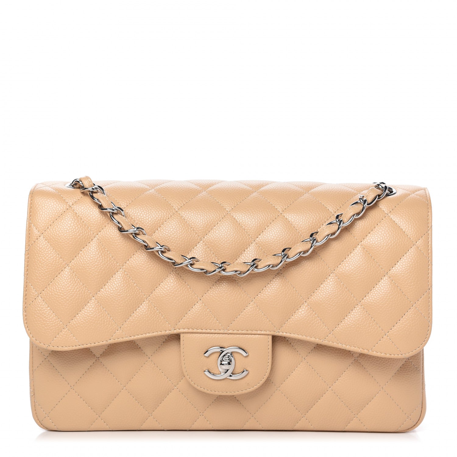 Chanel Caviar Quilted Jumbo Double Flap Beige Clair 1 of 10