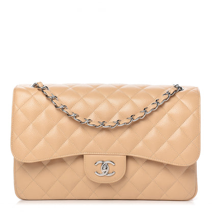 Chanel Caviar Quilted Jumbo Double Flap Beige Clair 1 of 10