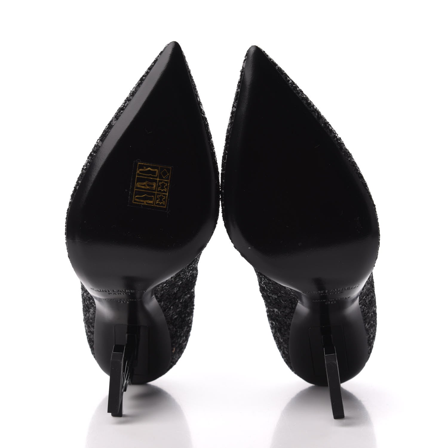 Saint Laurent Glitter Opyum Pumps 36 Black 5 of 9