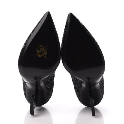Saint Laurent Glitter Opyum Pumps 36 Black 5 of 9