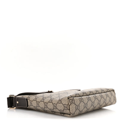 Gucci GG Supreme Monogram Selleria Calfskin Small Flap Messenger Bag Beige Ebony Cocoa Dark Chocolate 4 of 10