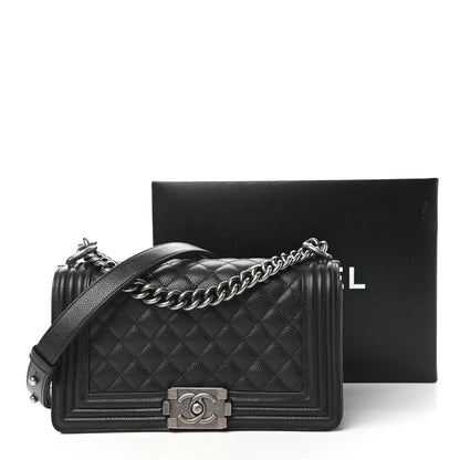 Chanel Caviar Quilted Medium Boy Flap Black 13 of 13