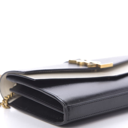 Saint Laurent Smooth Calfskin Monogram Sulpice Chain Wallet Black Crema Soft 9 of 11