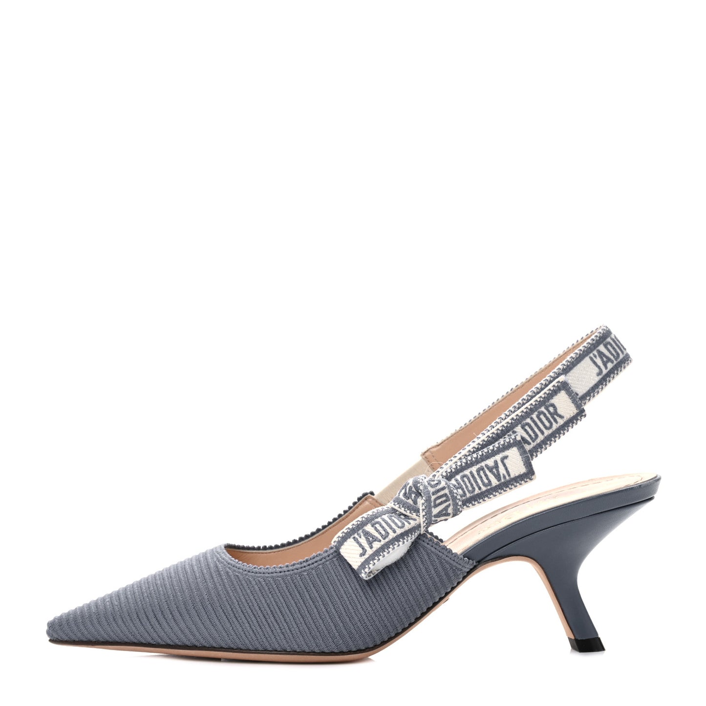 Cotton Ribbon Embroidered J'Adior Slingback 65mm Pumps 37.5 Denim Blue
