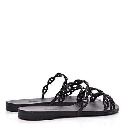 Hermes Rubber Chaine d'Ancre Rivage Sandals 37 Black 4 of 8
