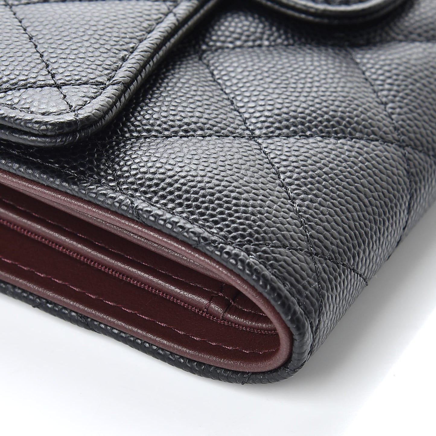 Caviar Quilted Medium Flap Wallet Black