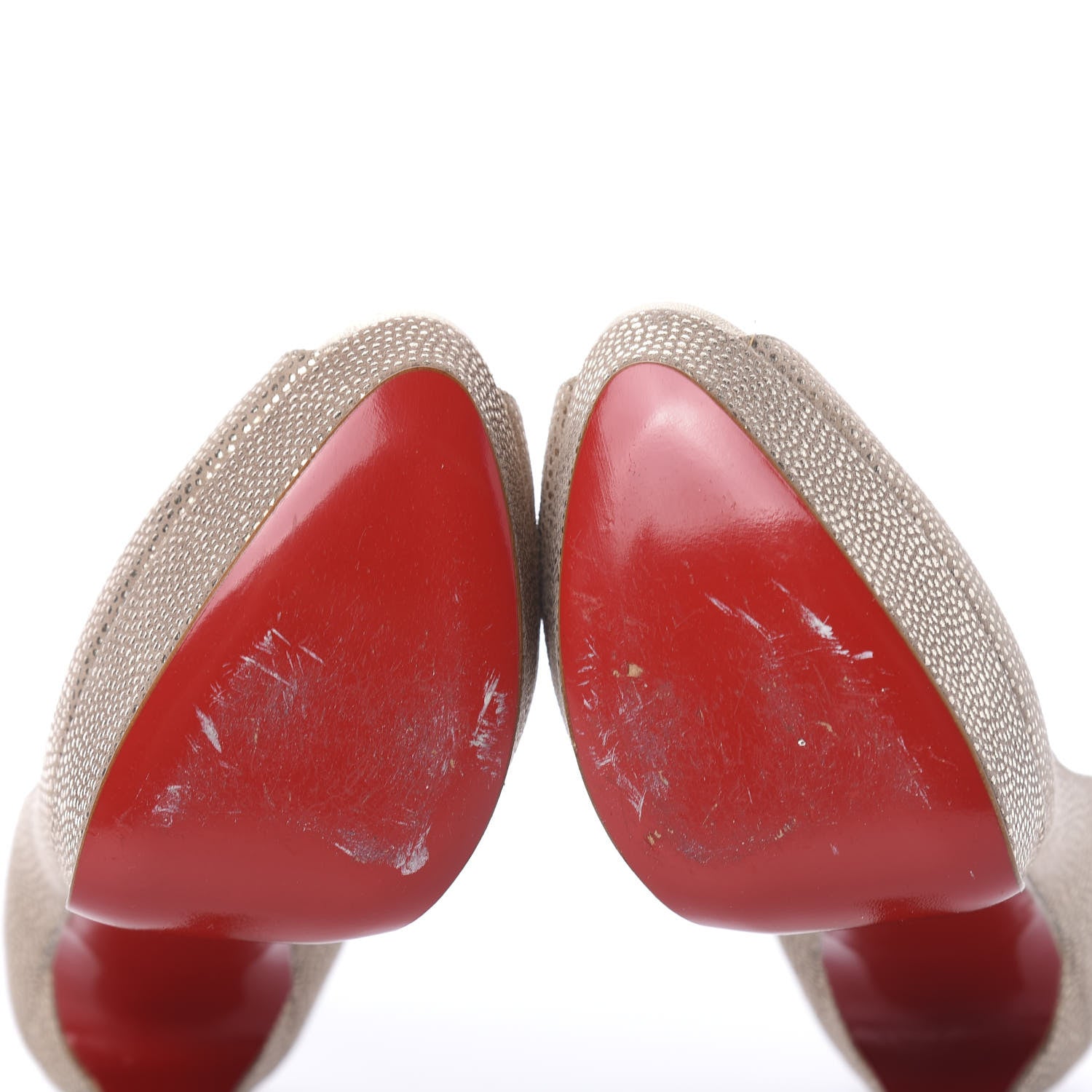 Christian Louboutin Metallic Suede Lady Peep 150 Pumps 39 Gold 8 of 9