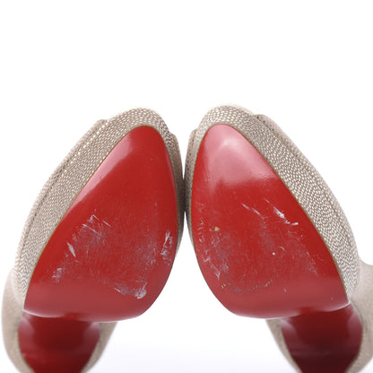 Christian Louboutin Metallic Suede Lady Peep 150 Pumps 39 Gold 8 of 9