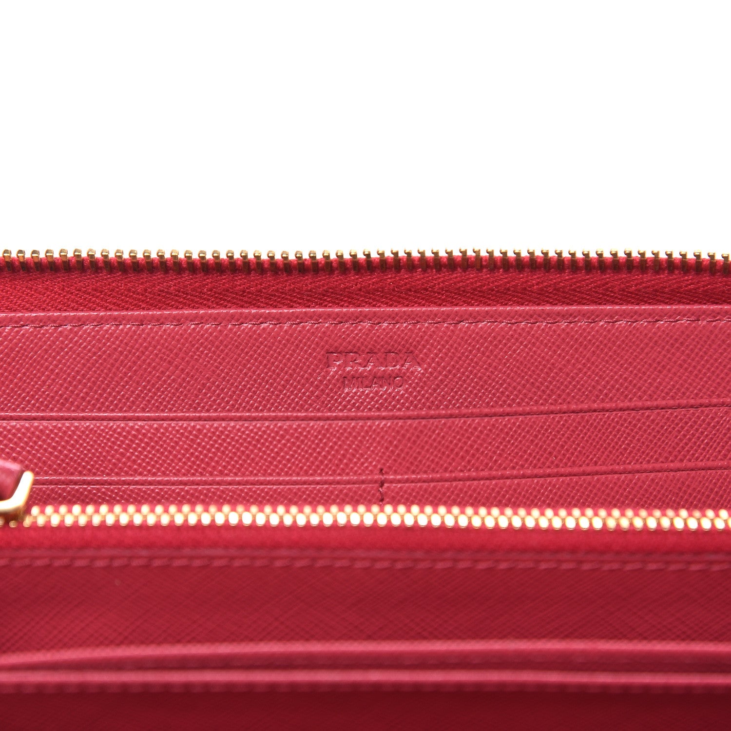 Prada Saffiano Fiocco Bow Zip Around Wallet Peonia 6 of 11