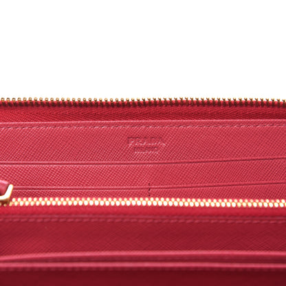 Prada Saffiano Fiocco Bow Zip Around Wallet Peonia 6 of 11