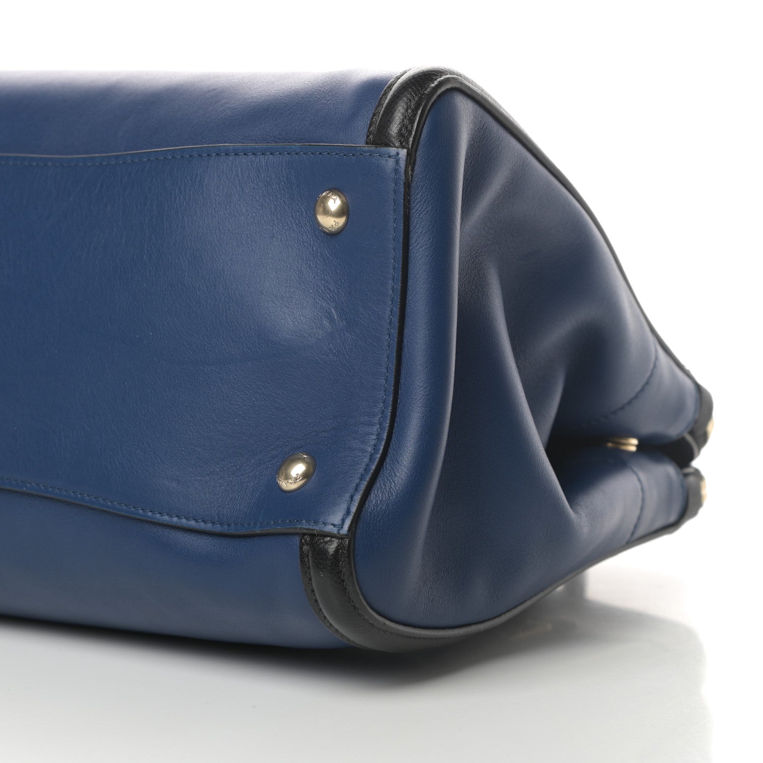 Prada Saffiano City Calfskin Bi-Color Tote Bluette Black 13 of 19