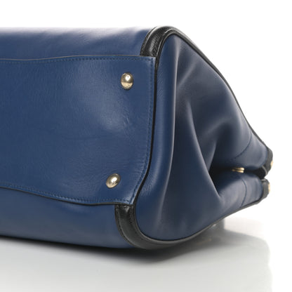 Prada Saffiano City Calfskin Bi-Color Tote Bluette Black 13 of 19