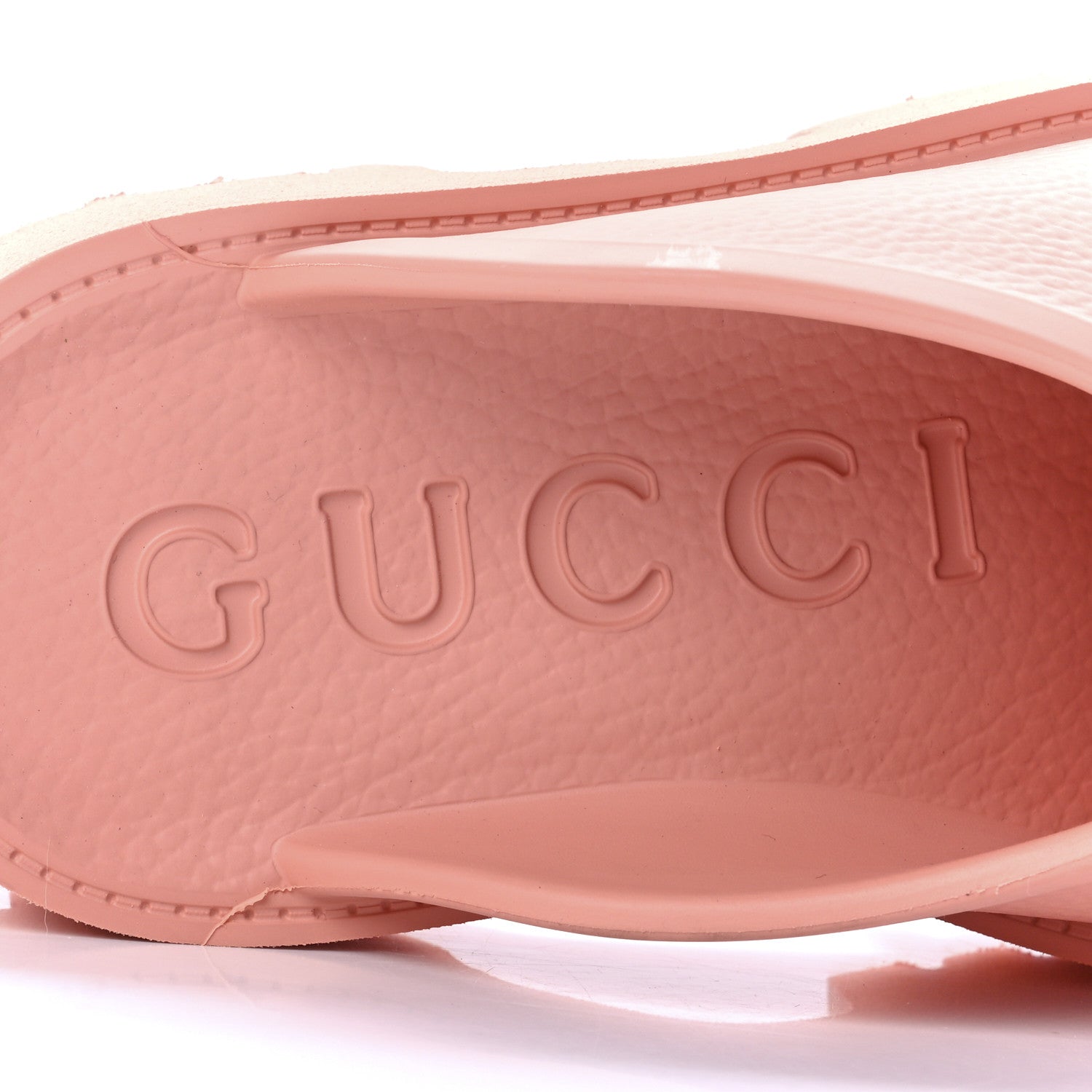 Gucci Rubber GG Monogram Perforated Elea Platform 55mm Lug Sole Sandals 40 Peachy Chic 7 of 10