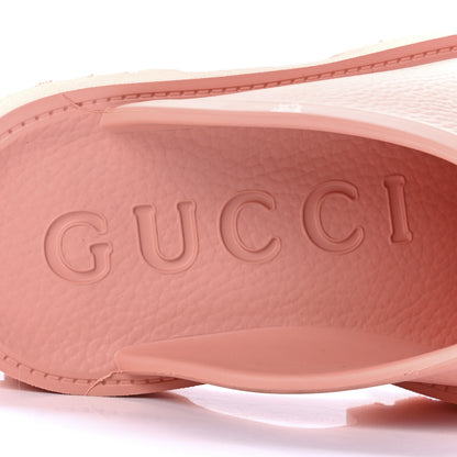 Gucci Rubber GG Monogram Perforated Elea Platform 55mm Lug Sole Sandals 40 Peachy Chic 7 of 10