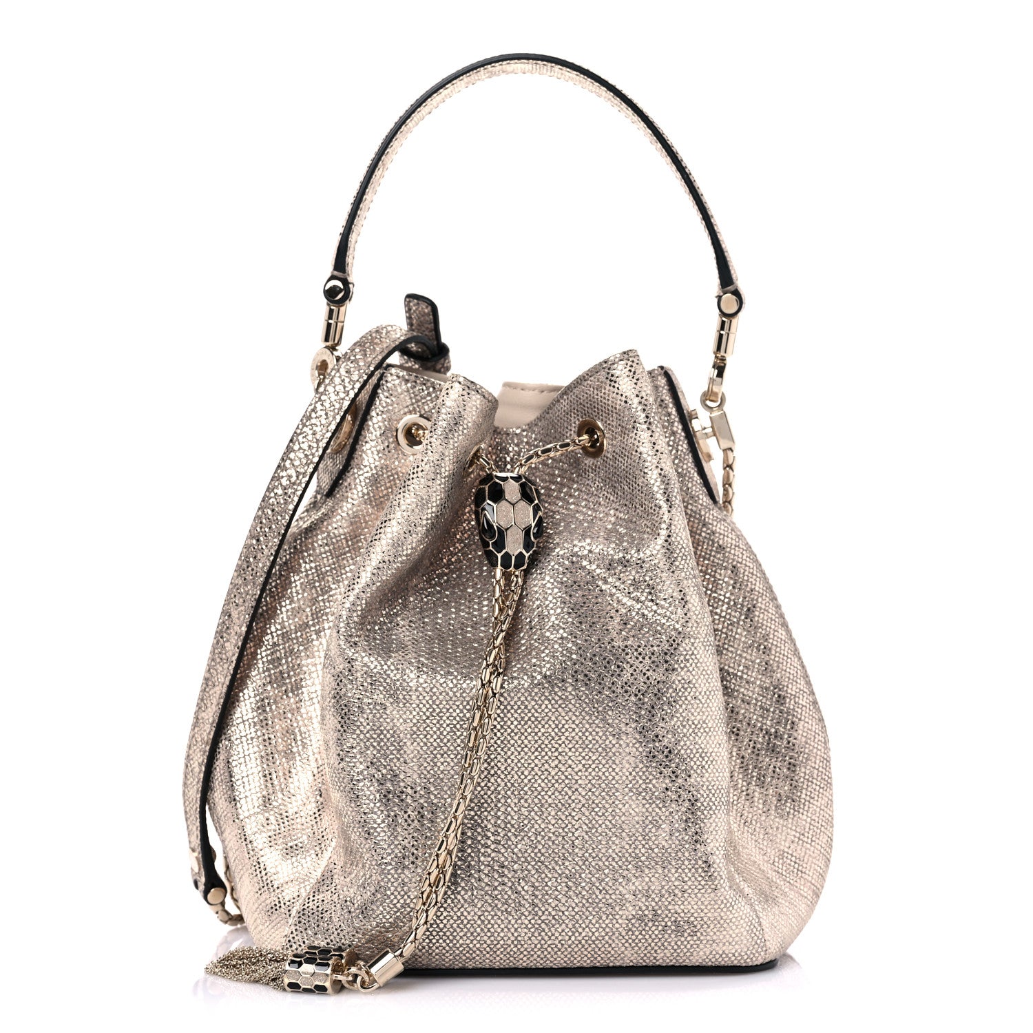 Bulgari Metallic Karung Serpenti Forever Bucket Bag Champagne 1 of 8