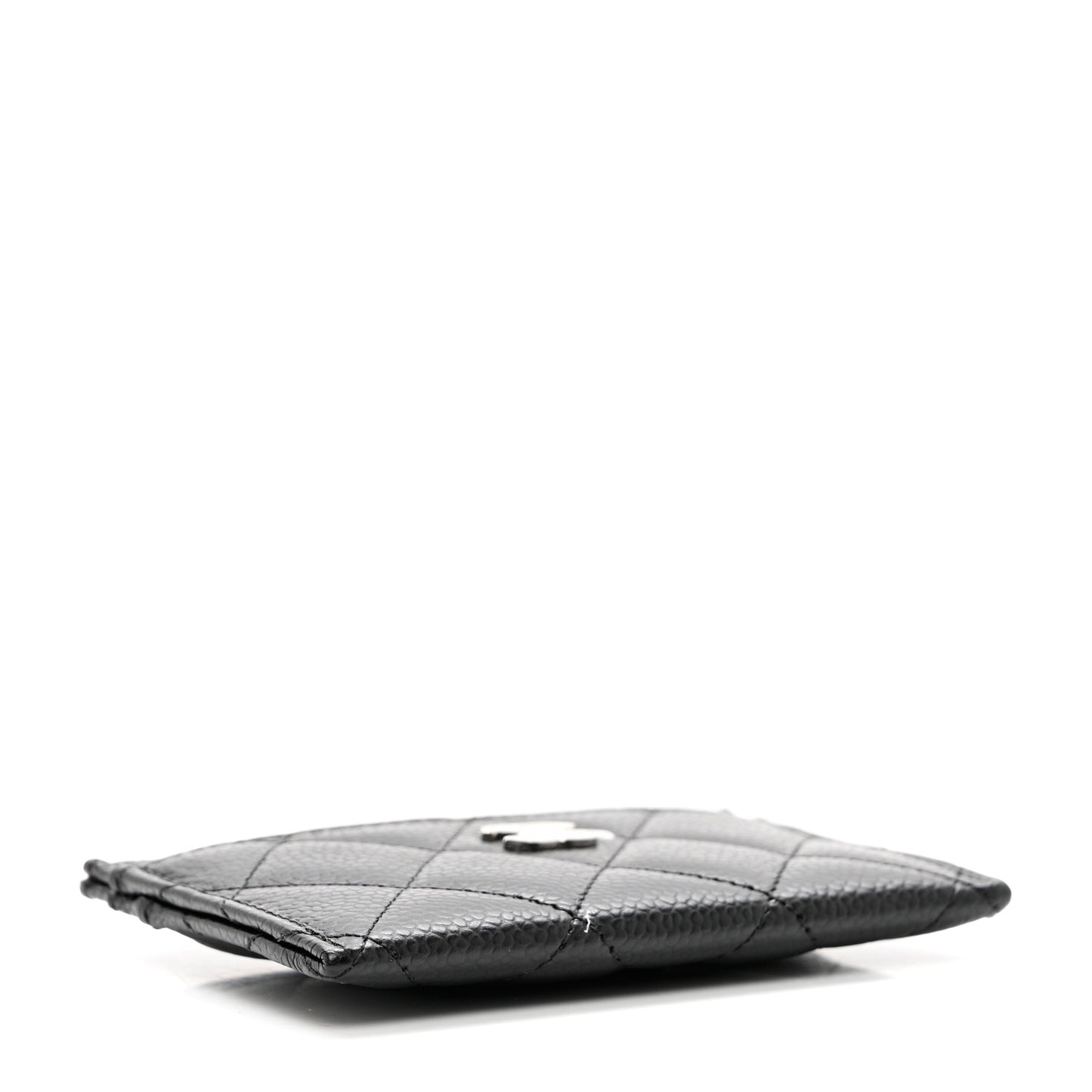 Caviar Quilted Card Holder Black