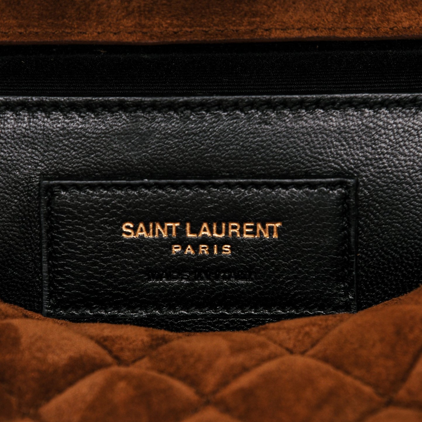 Suede Tri-Quilt Monogram Medium College Bag Ochre
