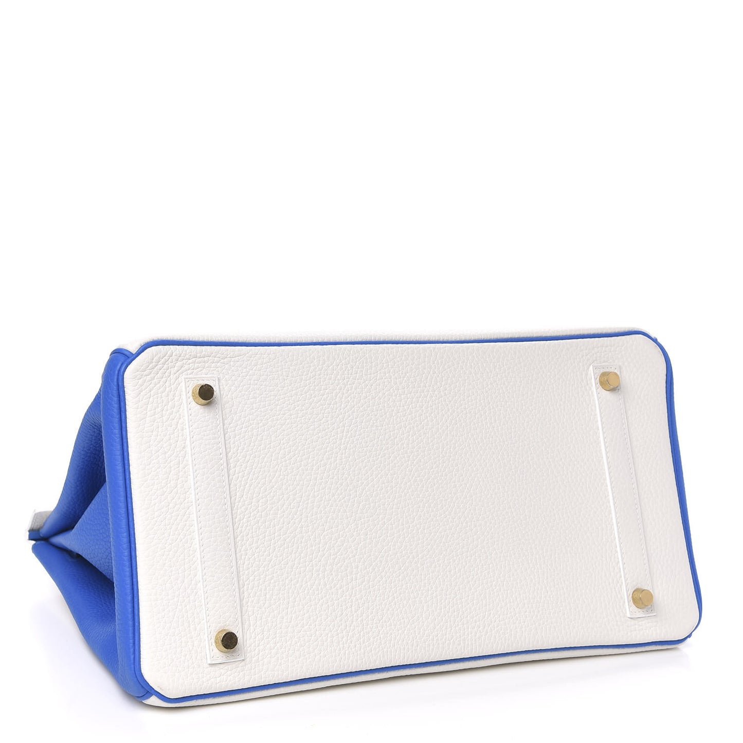 Bi-Color Horseshoe Birkin 35 Perle Bleu Electrique