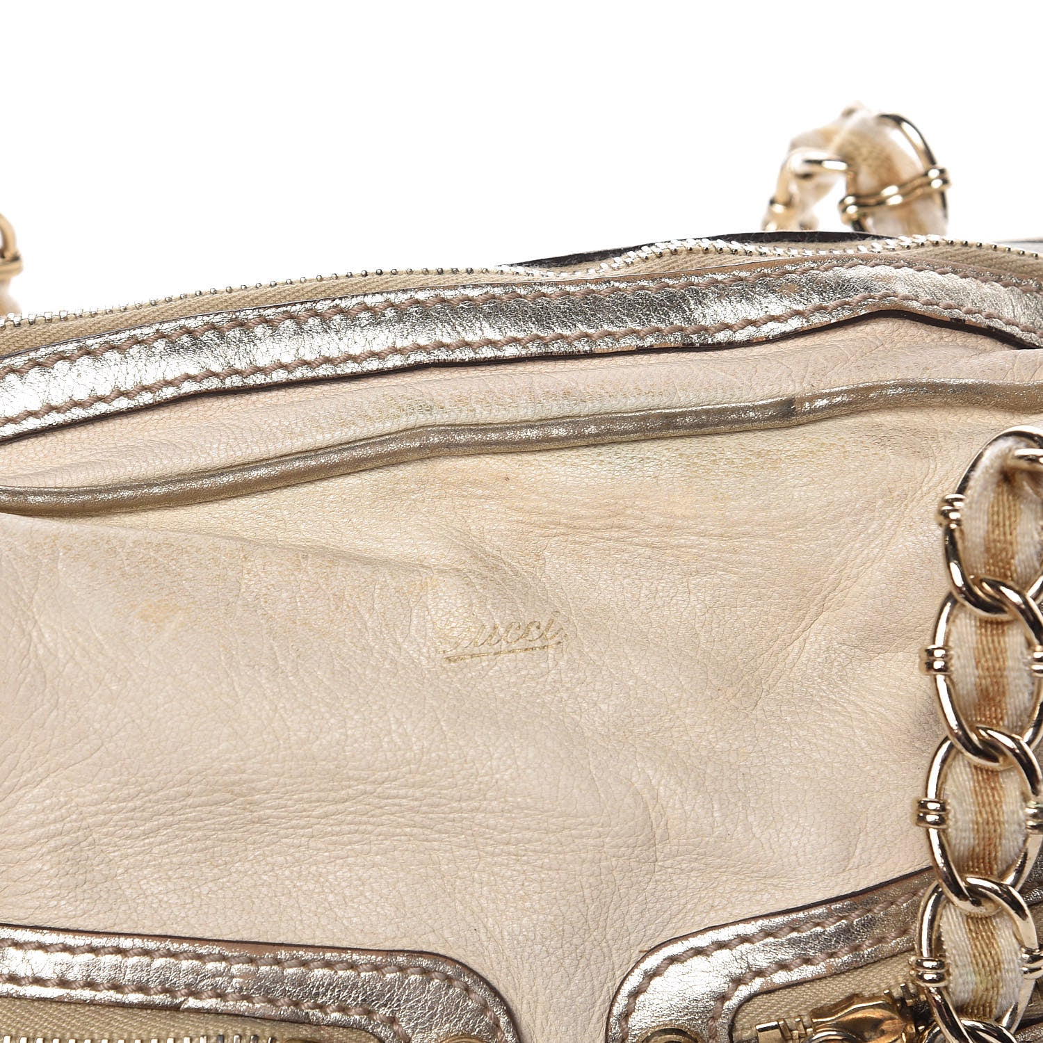 Gucci Goatskin Small Capri Bowler White Gold 9 of 23