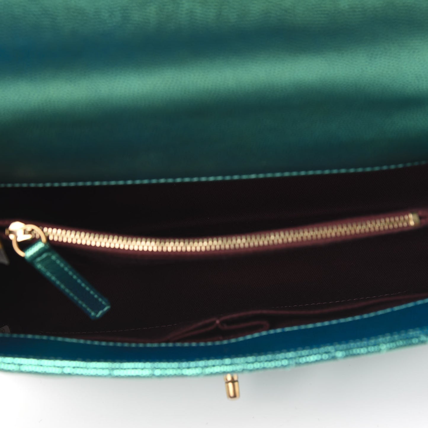 Metallic Caviar Quilted Small Coco Handle Flap Blue