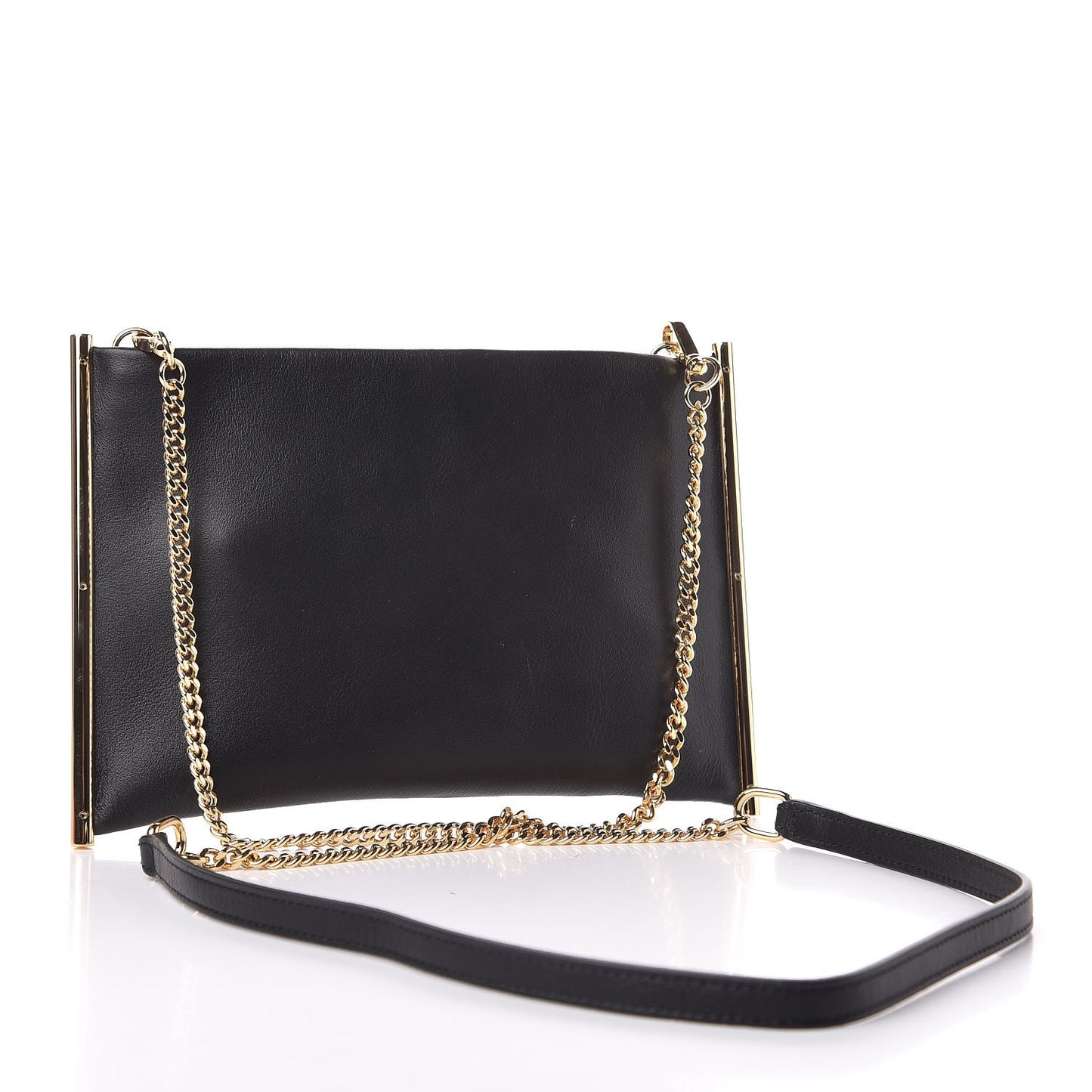 Calfskin Mini Roy Chain Pouch Black