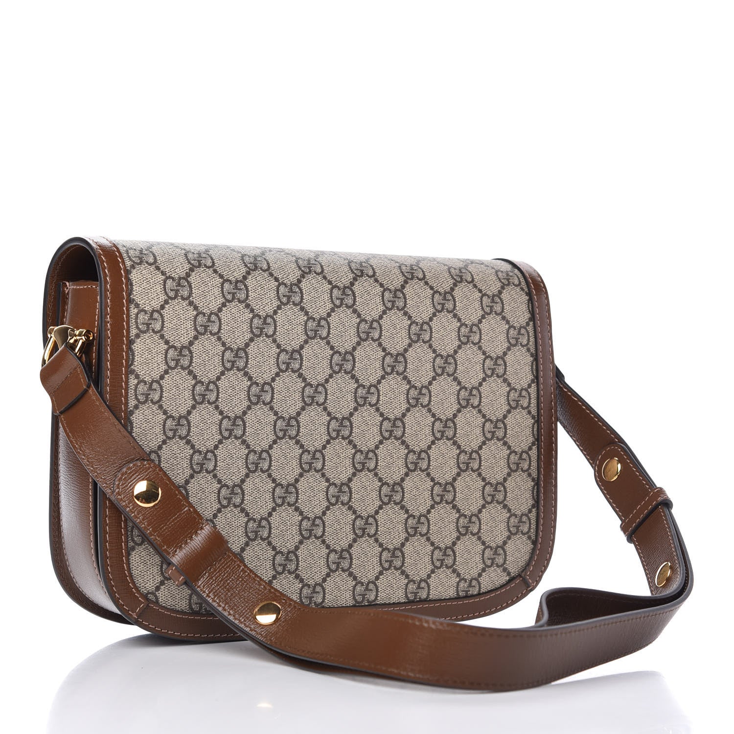 Gucci GG Supreme Monogram Horsebit 1955 Shoulder Bag Beige Brown Sugar 3 of 10