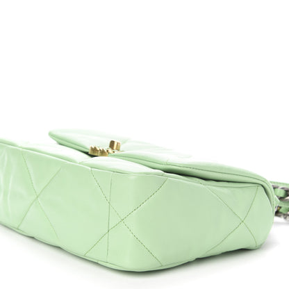 Chanel Goatskin Quilted Medium 19 Flap Light Green 10 of 12