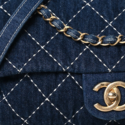 Chanel Denim Quilted Medium Denim Trip Single Flap Blue 9 of 13