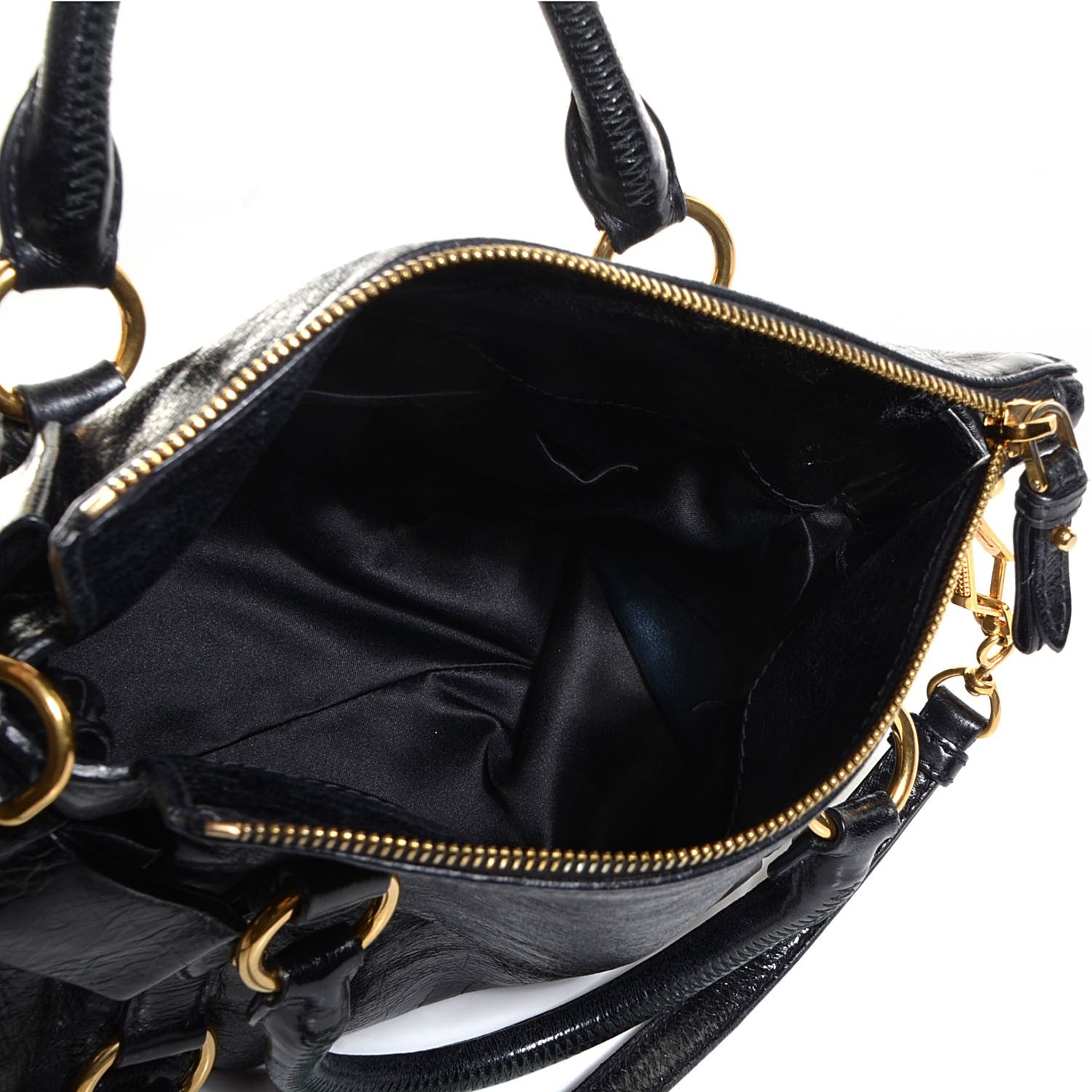 miu miu mini vitello lux hand bag ブラック Miu Miu Black Vitello