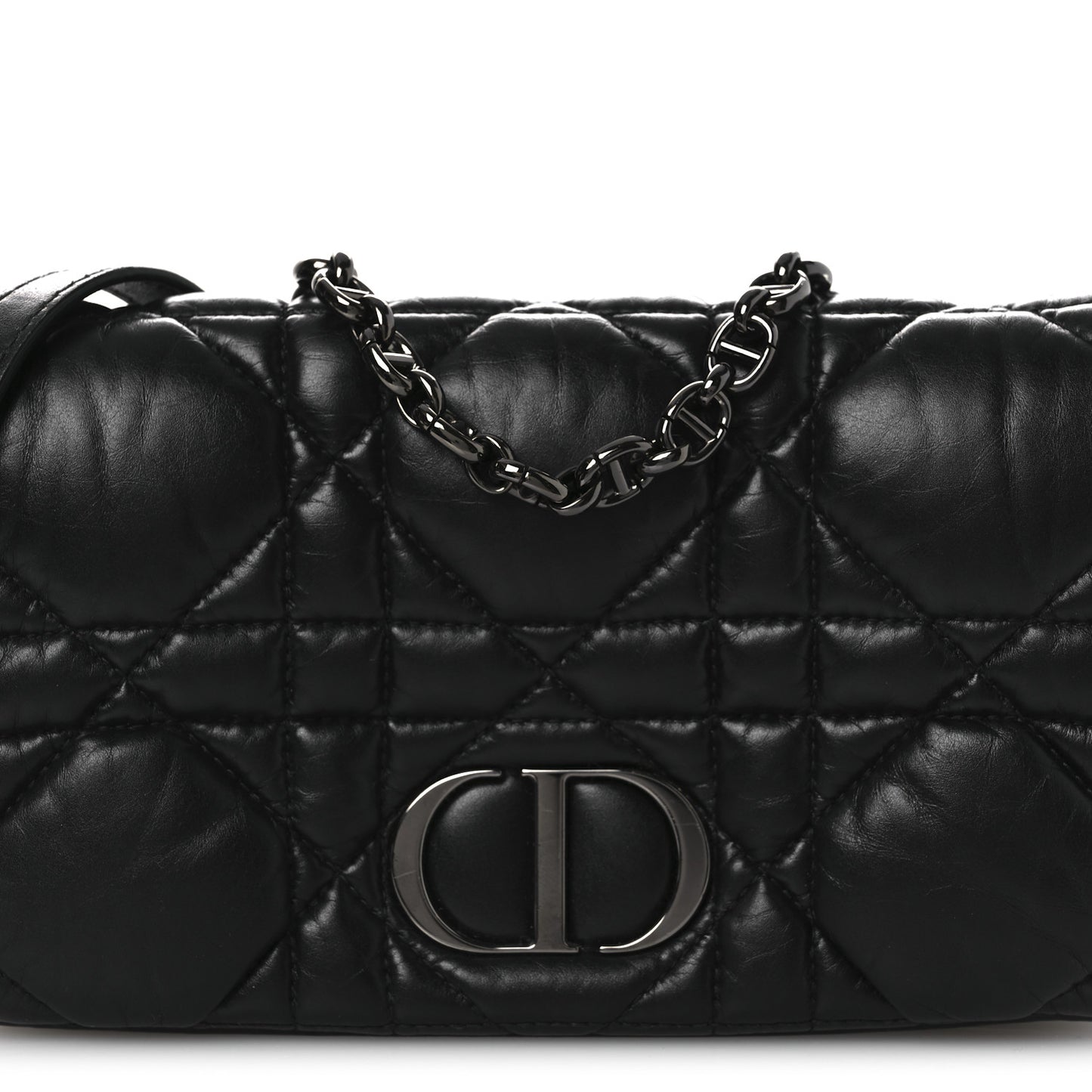 Calfskin Macrocannage Mini Caro Bag Black