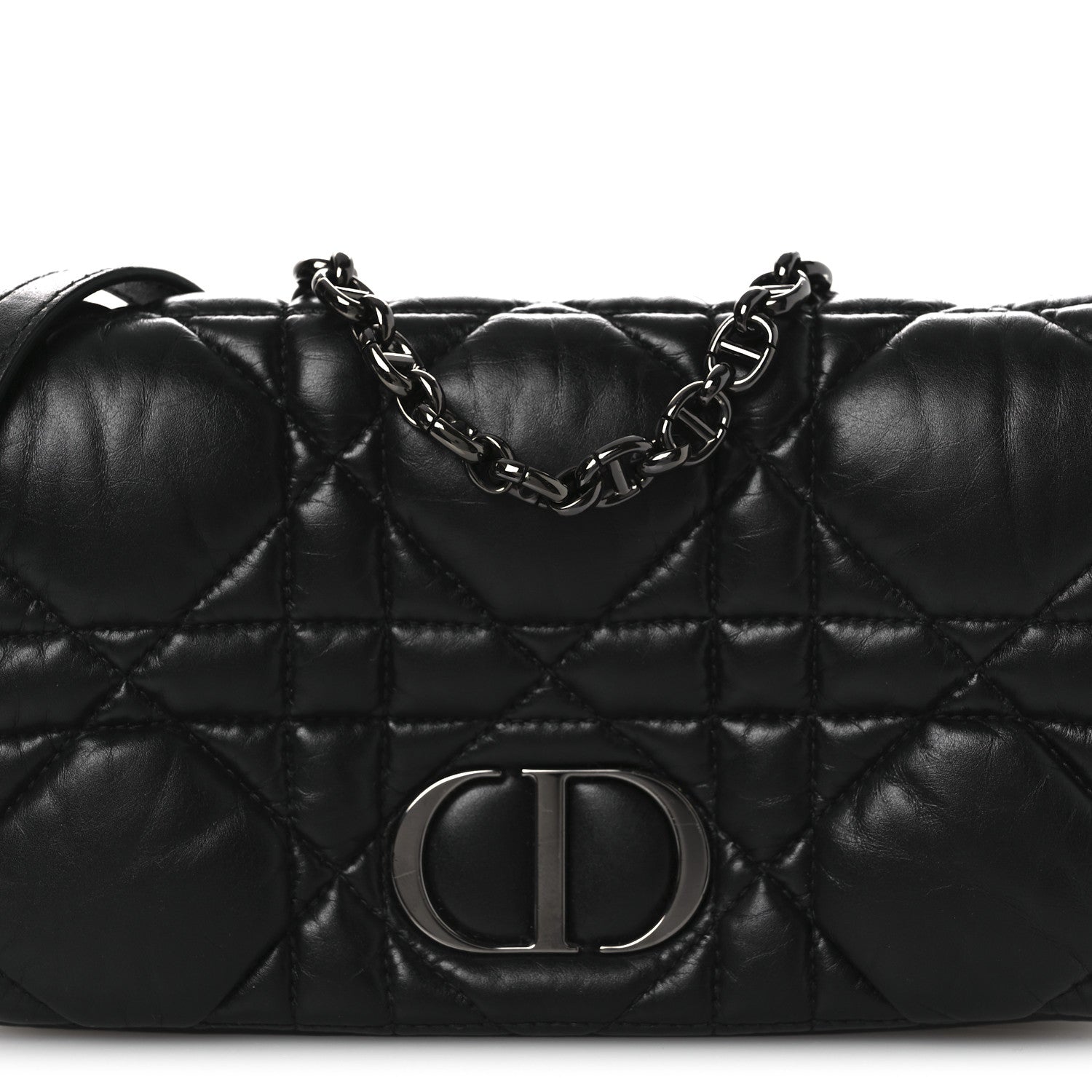 Christian Dior Calfskin Macrocannage Mini Caro Bag Black 8 of 14