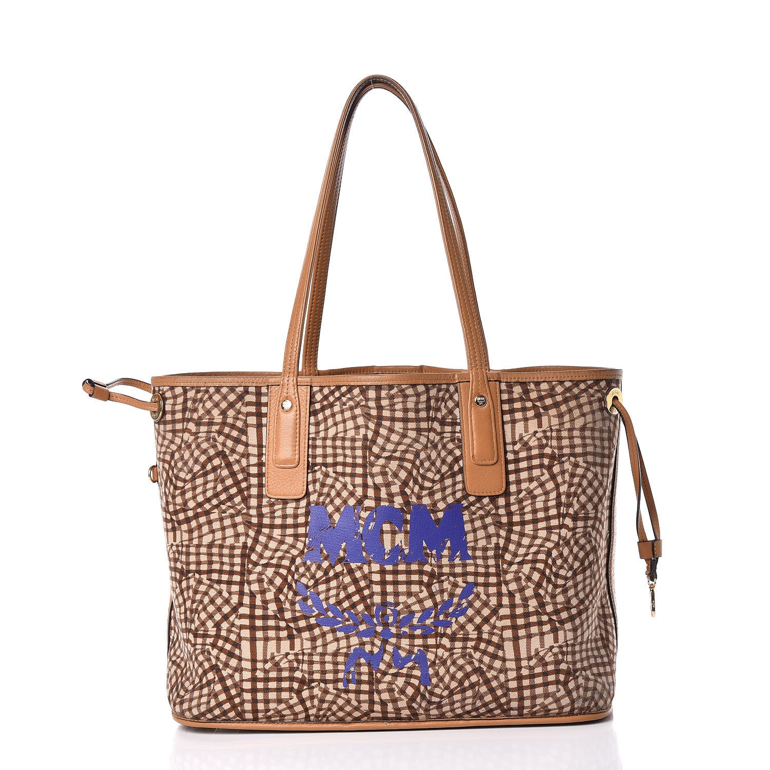 MCM Visetos Medium Liz Reversible Shopper Tote Cognac 5 of 23