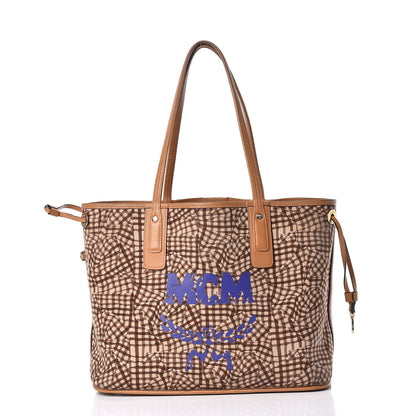 MCM Visetos Medium Liz Reversible Shopper Tote Cognac 5 of 23