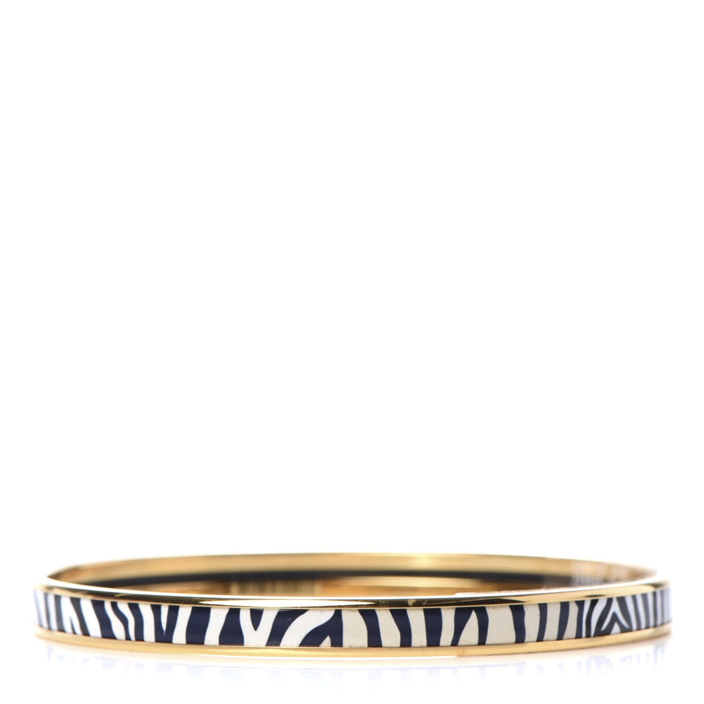 Enamel Printed Extra Narrow Zebres De Tanzanie Bracelet 65 Beige Blue