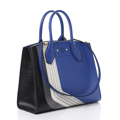 Louis Vuitton Calfskin City Steamer MM Blue 4 of 12