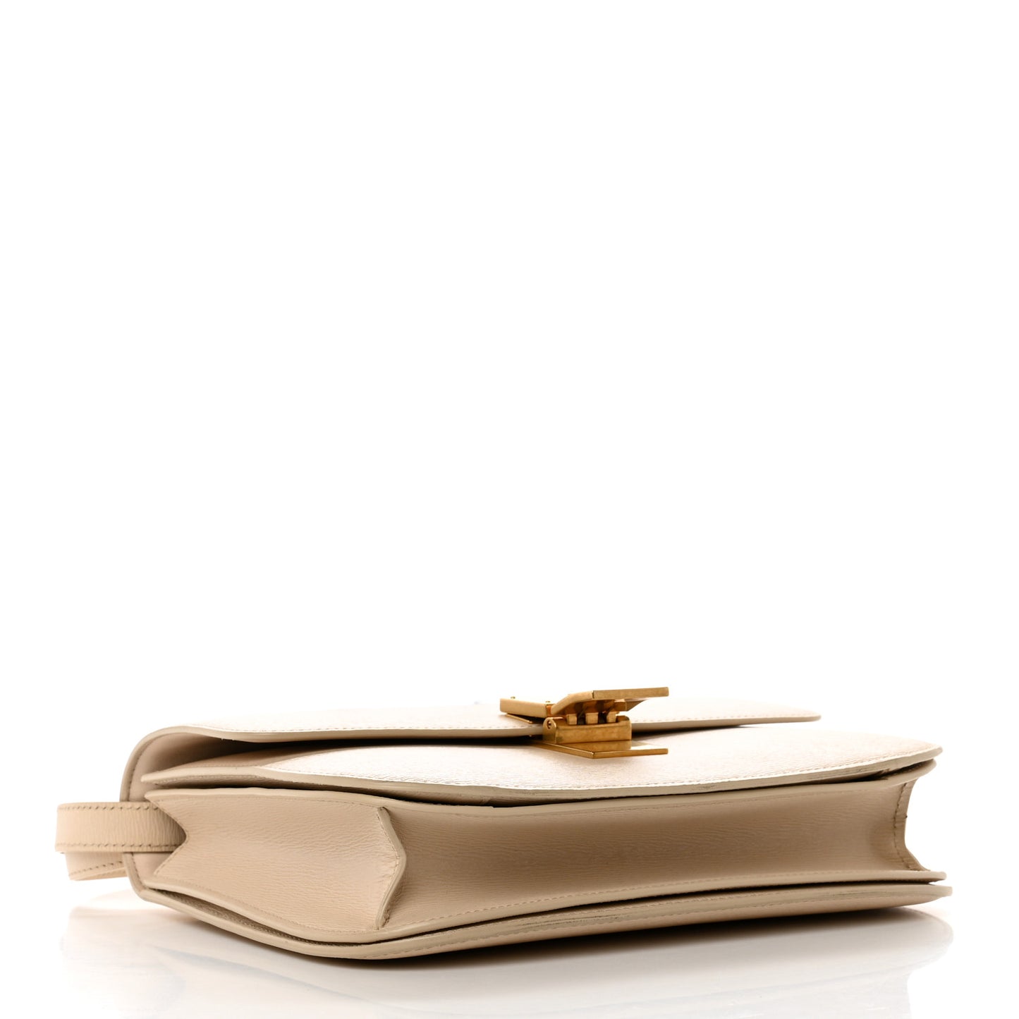 Liege Calfskin Medium Classic Box Flap Bag Cream